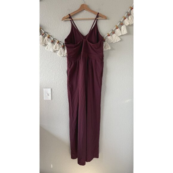 Halara Breezeful Pocket Wide Leg Quick Dry Slip Jumpsuit Amaranth Casual NWT L - Picture 2 of 9